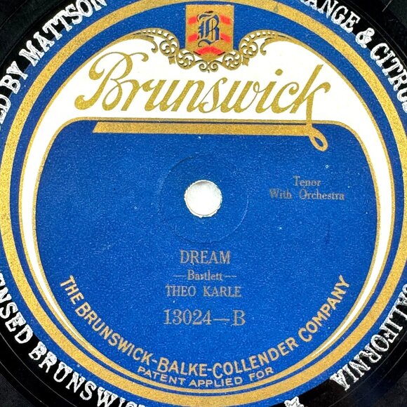 Theo Karle Until / Dream 10in Shellac 78 RPM Brunswick 13024 Vintage Record - Picture 4 of 4